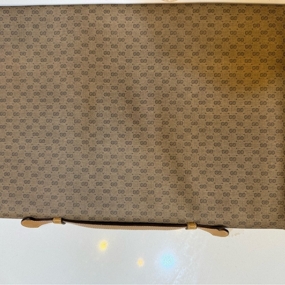 Vintage Gucci Brown GG Monogram Briefcase Gold Lock Business Bag - Picture 2 of 5